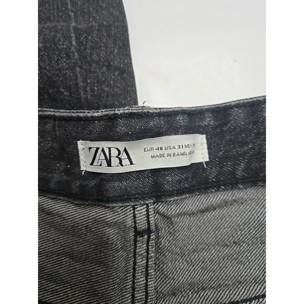 Zara Bliss Mom Jeans Size 31 High Waist Button Fly Cropped 100% Cotton NWT - Picture 10 of 11